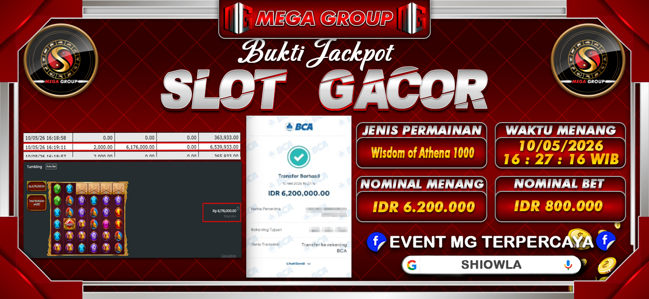 Bukti JP situs Shiowla hari Minggu, 10 Mei 2026