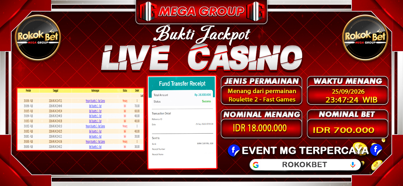 Bukti JP situs Rokokbet hari Jumat, 25 September 2026
