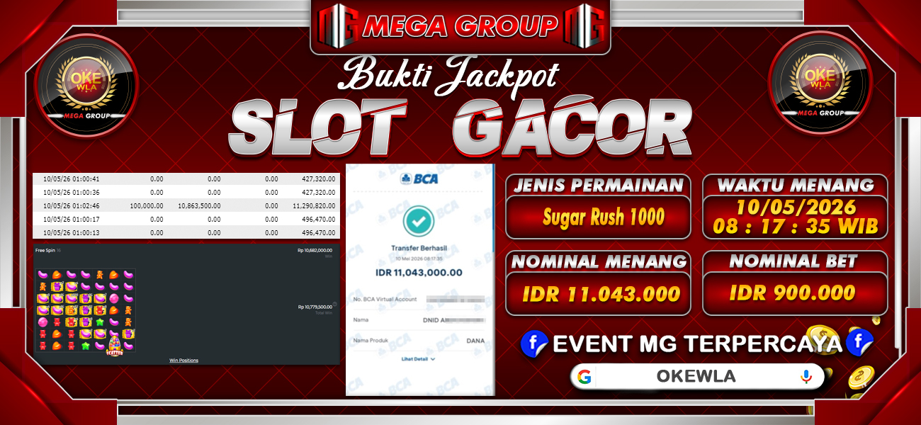 Bukti JP situs Okewla hari Minggu, 10 Mei 2026