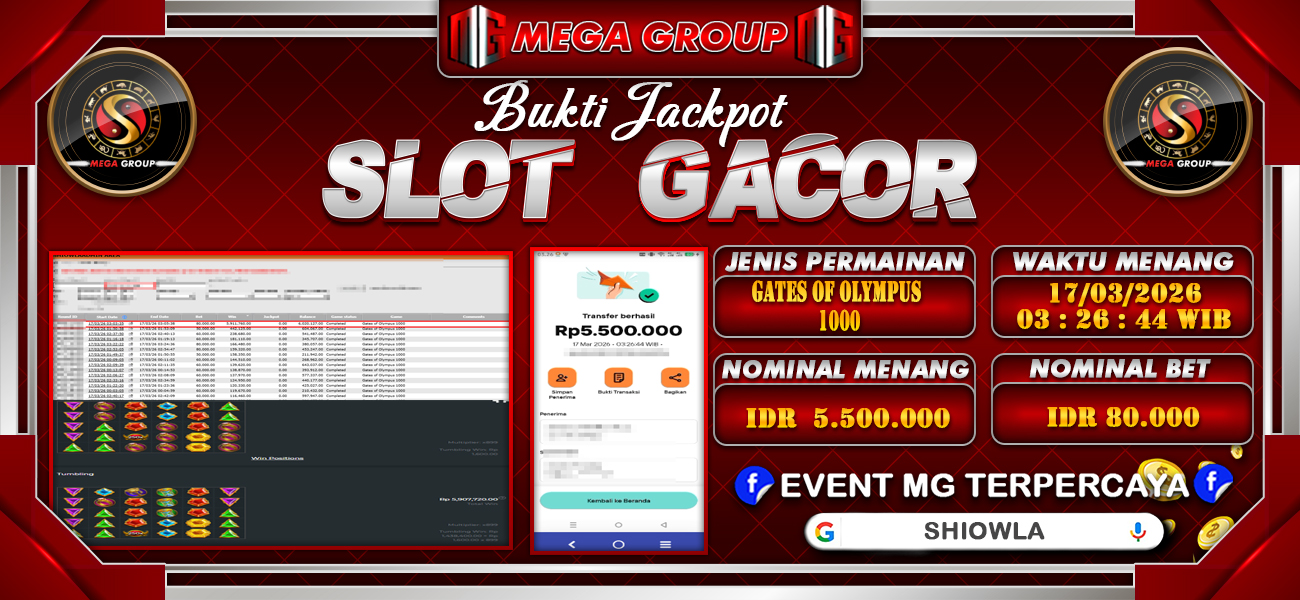 Bukti JP situs Shiowla hari Selasa, 17 Maret 2026