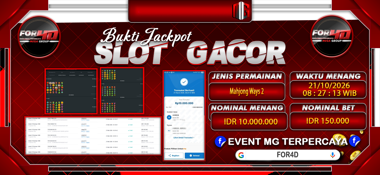 Bukti JP situs For4D hari Sabtu, 21 Maret 2026