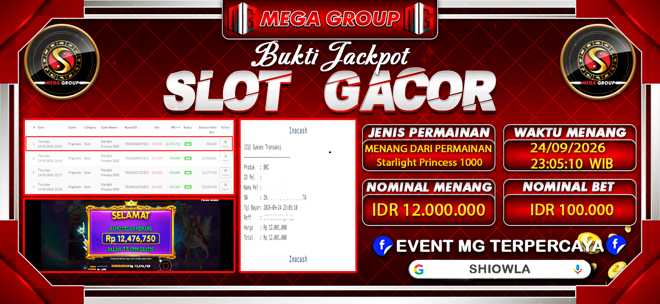 Bukti JP situs Shiowla hari Sabtu, 26 September 2026