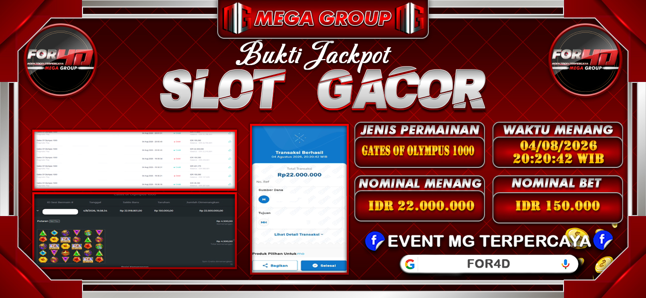 Bukti JP situs For4D hari Selasa, 04 Agustus 2026