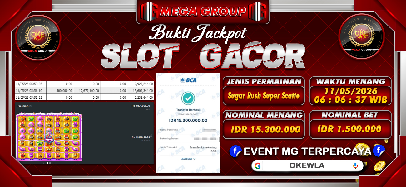 Bukti JP situs Okewla hari Senin, 11 Mei 2026
