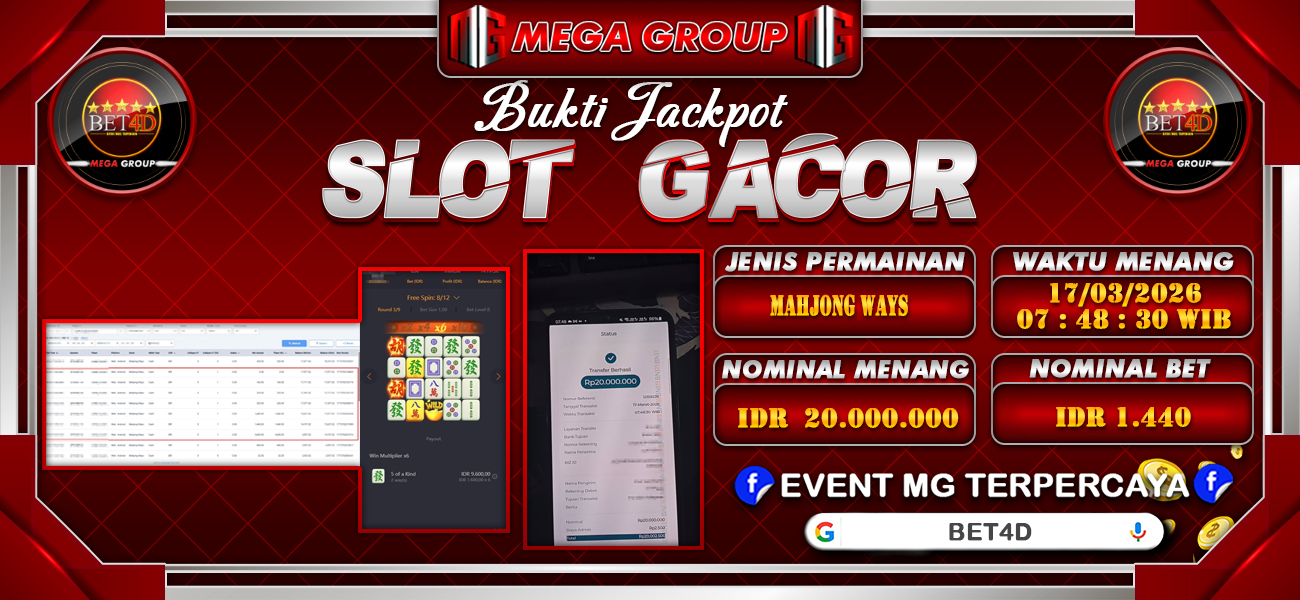 Bukti JP situs Bet4D hari Selasa, 17 Maret 2026