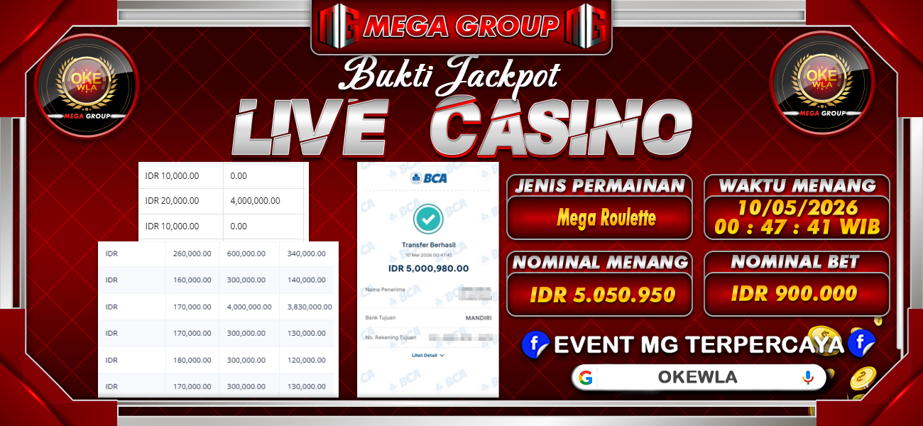 Bukti JP situs Okewla hari Minggu, 10 Mei 2026