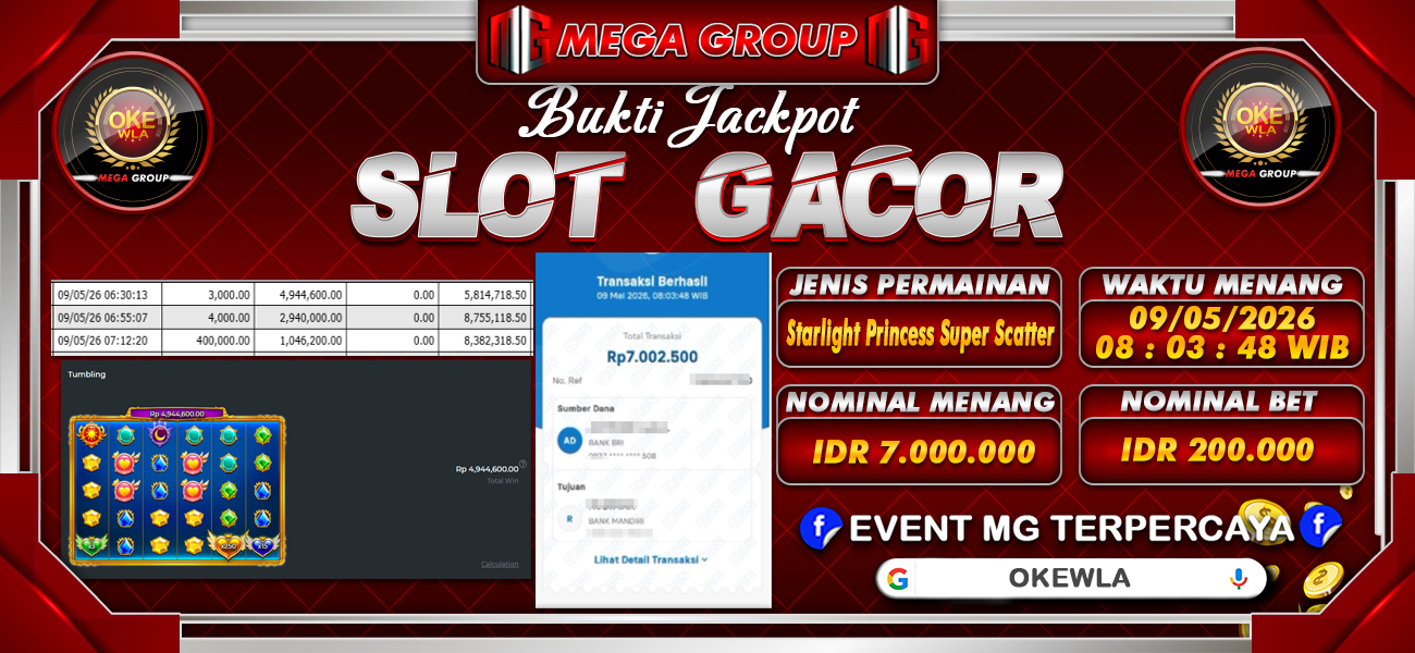 Bukti JP situs Okewla hari Minggu, 10 Mei 2026