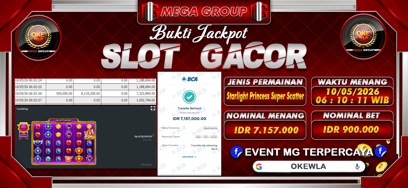 Bukti JP situs Okewla hari Minggu, 10 Mei 2026