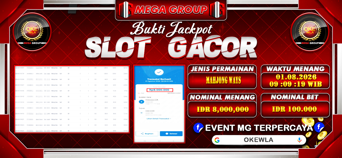 Bukti JP situs Okewla hari Sabtu, 01 Agustus 2026