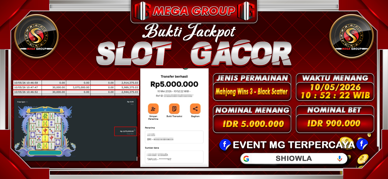 Bukti JP situs Shiowla hari Minggu, 10 Mei 2026