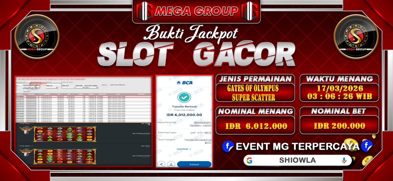 Bukti JP situs Shiowla hari Selasa, 17 Maret 2026